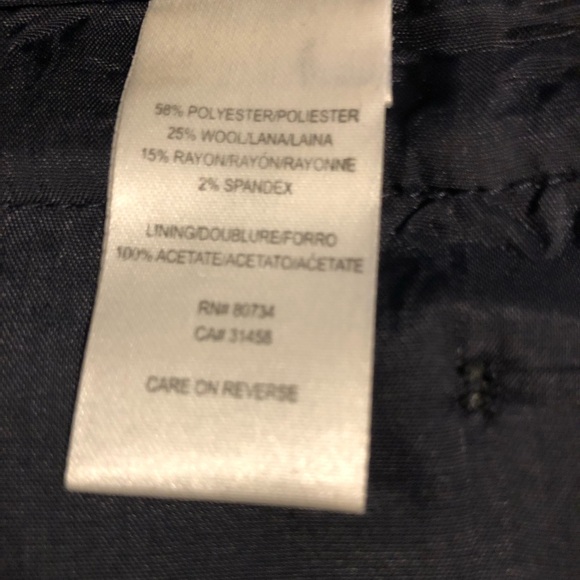 BCBG MaxAzria Navy shadow striped trouser size 0 - Picture 5 of 12